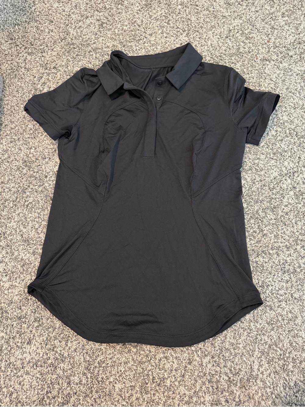 lululemon athletica Black Short-Sleeve Polo Tee